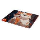 Katzen essen Spaghetti Schneidebrett (Ecke)