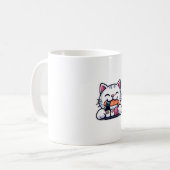 Katzen essen Sushi Kaffeetasse (Vorderseite Links)