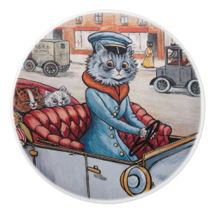 Katzen-Fahrer-dekorativer Griff Louis Wain