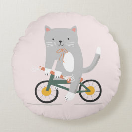 Katzen-Fahrrad-Kissen Rundes Kissen