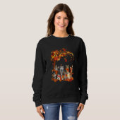 Katzen fallen Herbstleaf Erntedank Katze Sweatshirt (Vorne ganz)
