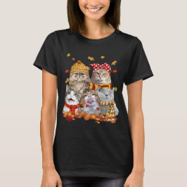 Katzen fallen Herbstleaf Tree Funny T-Shirt