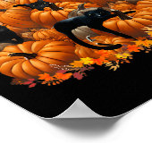 Katzen fallen Herbstpumpen Erntedank Matching Poster (Ecke)