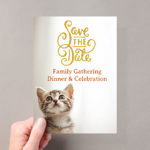 Katzen-Familien-Essen-Einladung  Acryleinladungen