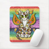 Katzen-Fantasie-Kunst Mousepad Regenbogen-Paisleys (Mit Mouse)