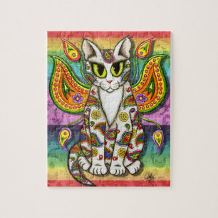 Katzen-Fantasie-Kunst-Puzzlespiel Puzzle