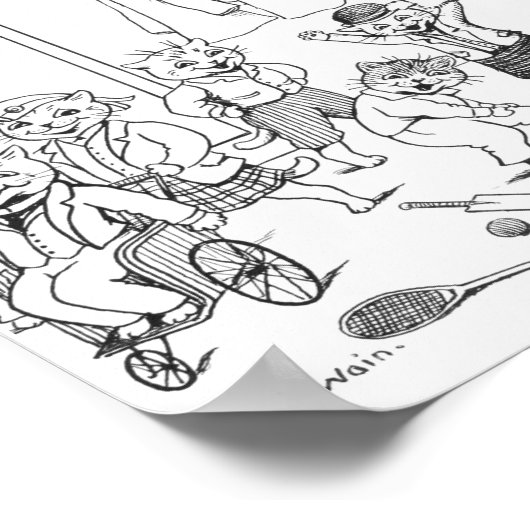 Katzen (Farbbild), Louis Wain Poster (Ecke)