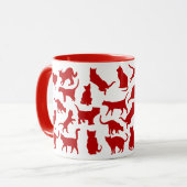 Katzen Farbe Rot Tasse (Vorderseite Links)
