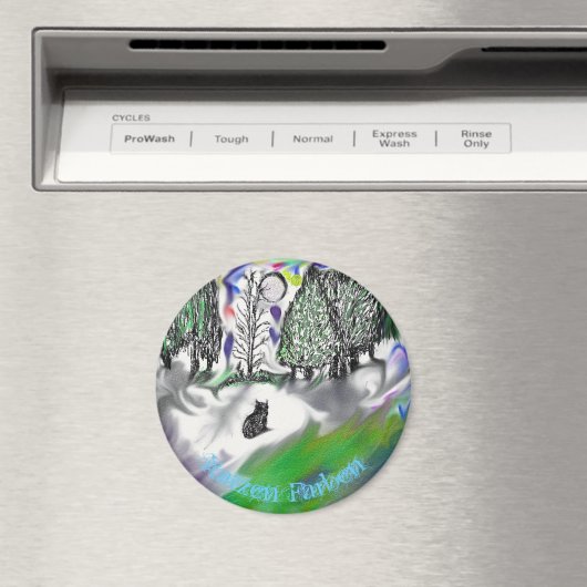 'Katzen Farben' Round Magnet (In Situ (Geschirrspüler))