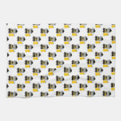 Katzen-Farbenwache Schwarz-Gelb-Muster Geschirrtuch (Horizontal)