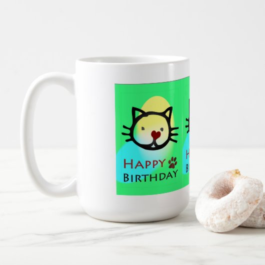Katzen Farbige Katzenpaaren Kaffeetasse (Mit Donut)