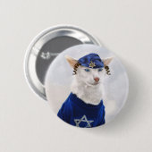 Katzen-Feiertags-Knopf Chanukkas Payot Button (Vorne & Hinten)