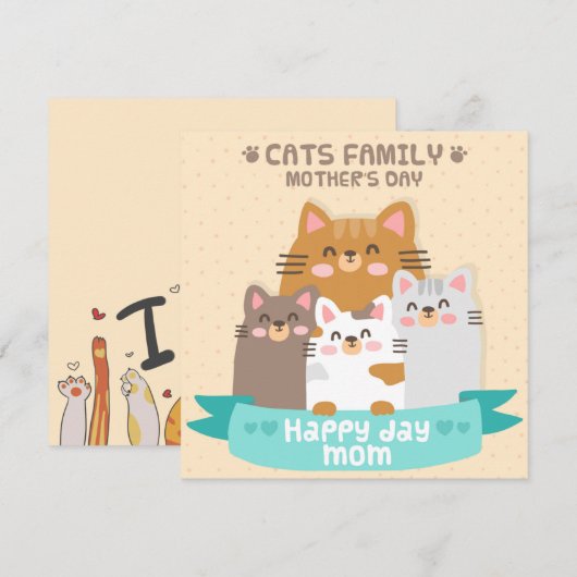 Katzen Feiertagskarte (Vorne/Hinten)