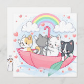 Katzen Feiertagskarte (Vorne/Hinten)