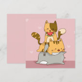 Katzen Feiertagskarte (Vorne/Hinten)