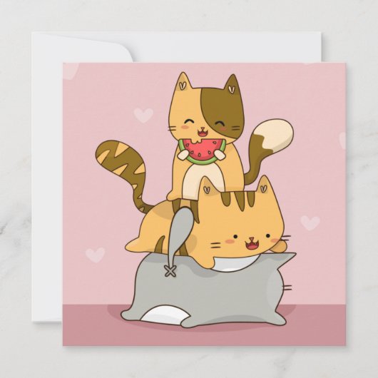 Katzen Feiertagskarte (Vorderseite)