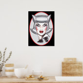 Katzen-Femme Fatale Poster (Küche)