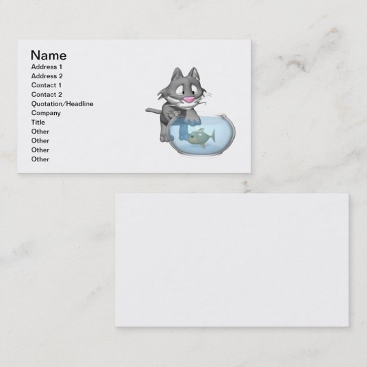 Katzen-Fischen Visitenkarte (Vorne/Hinten)