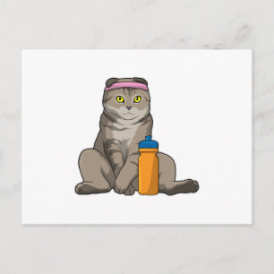 Katzen Fitness Trinktasse Postkarte