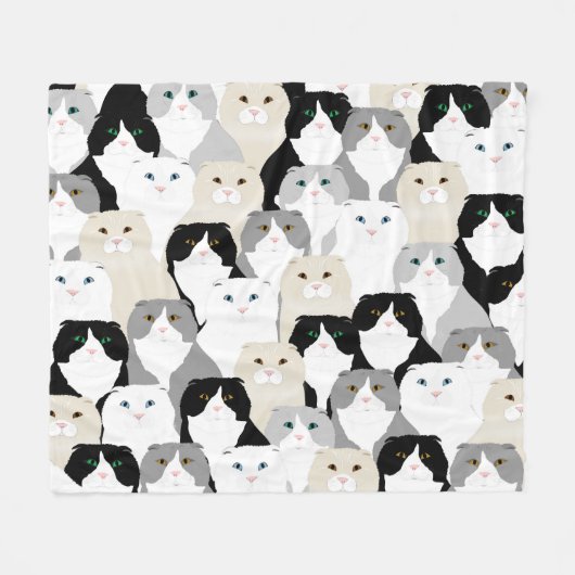 Katzen Fleece Blanket (Vorderseite (Horizontal))
