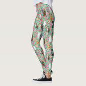 Katzen Florals minze Vintage Blumenzwiebeln Leggings (Links)