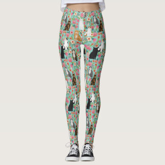 Katzen Florals minze Vintage Blumenzwiebeln Leggings