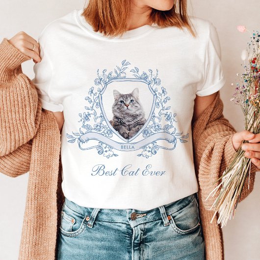 Katzen-Foto in einem Chinoiserie-Wappen | Beste Ka T-Shirt