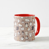 Katzen-Foto-Muster, Tasse (VorderseiteRechts)