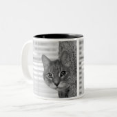 Katzen-Foto-Tasse Zweifarbige Tasse (Vorderseite Links)
