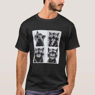 Katzen-Fotobooth Vintage-Selfie Skurril Lustige Ka T-Shirt
