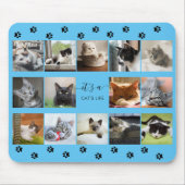 Katzen-FotoCollage mit Paw Prints Mouse Pad Mousepad (Vorne)