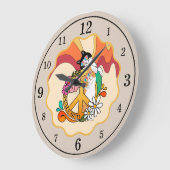 Katzen | Frieden Große Wanduhr (Winkel)