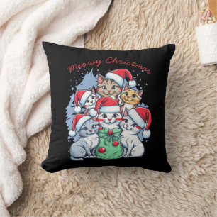 Katzen Frohe Weihnachten, milde Weihnachten, lusti Kissen