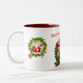 Katzen frohe Weihnachten Tiere Zweifarbige Tasse (Links)