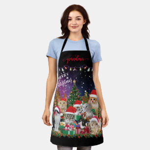 Katzen Frohe Weihnachtslicht Schürze