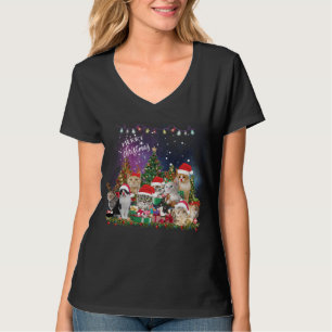 Katzen Frohe Weihnachtslicht T-Shirt