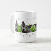 Katzen füllen Ihre Herz Tasse (Vorderseite Links)