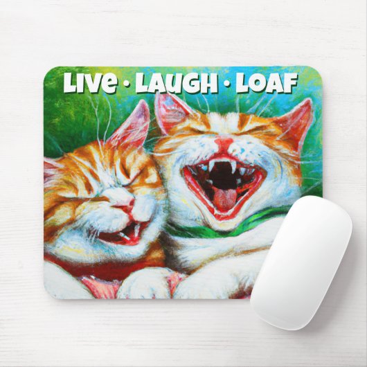Katzen | Funny Kittens Laughing Live Laugh Loaf Mousepad (Mit Mouse)