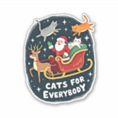 Katzen für alle Weihnachten Katze Funny Xmas Fraue Aufkleber (Vorderseite)