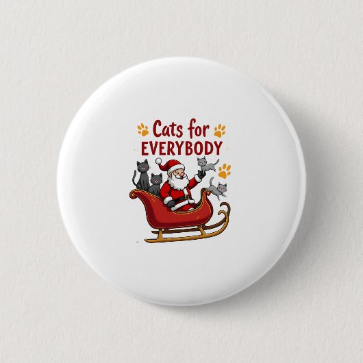 Katzen für alle Weihnachten Katze Funny Xmas Fraue Button (Vorderseite)