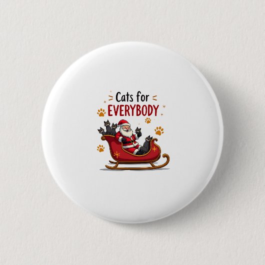 Katzen für alle Weihnachten Katze Funny Xmas Fraue Button (Vorderseite)