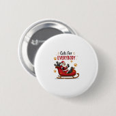 Katzen für alle Weihnachten Katze Funny Xmas Fraue Button (Vorne & Hinten)
