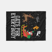 Katzen für alle Weihnachten Katze Funny Xmas Fraue Fleecedecke (Vorderseite (Horizontal))