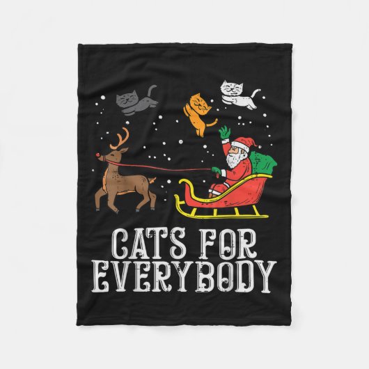 Katzen für alle Weihnachten Katze Funny Xmas Fraue Fleecedecke (Vorderseite)