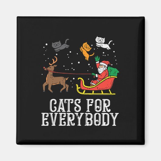 Katzen für alle Weihnachten Katze Funny Xmas Fraue Magnet (Vorne)