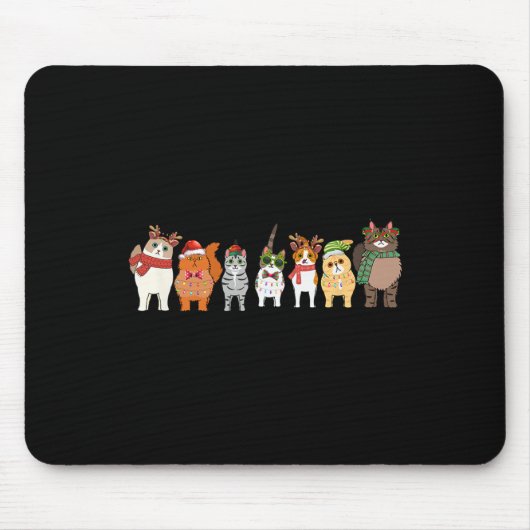 Katzen für alle Weihnachten Katze Funny Xmas Fraue Mousepad (Vorne)