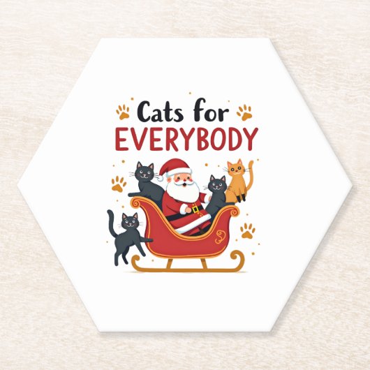 Katzen für alle Weihnachten Katze Funny Xmas Fraue Untersetzer (Vorderseite)