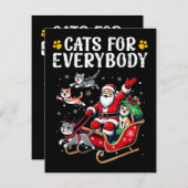 Katzen für alle Weihnachtskatzenfreunde Begleitkarte (Vorne/Hinten)