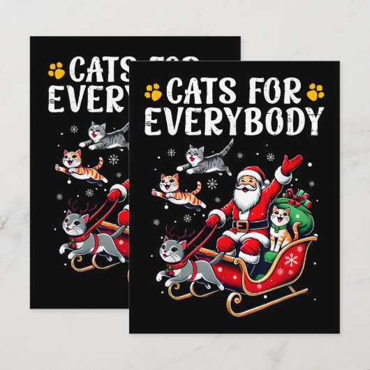 Katzen für alle Weihnachtskatzenfreunde Begleitkarte (Vorne/Hinten)