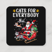 Katzen für alle Weihnachtskatzenfreunde Quadratische Visitenkarte (Rückseite)
